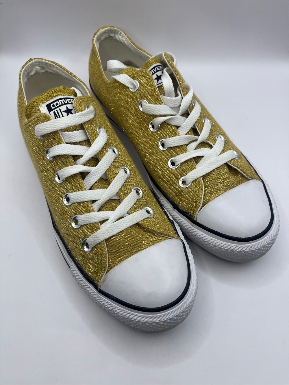 Converse Gold Low-Top Glitter Sneakers